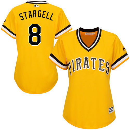 Pirates #8 Willie Stargell Gold Alternate Women's Stitched MLB Jersey